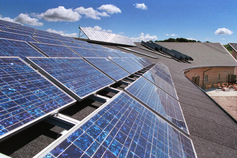 Solarpanele auf Dach