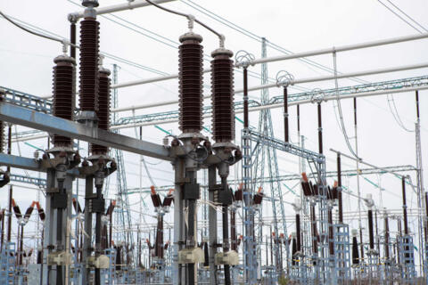 Elektrizitätswerk in einer Nahaufnahme.