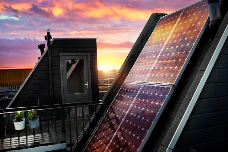 Solarpanele auf Hausdach