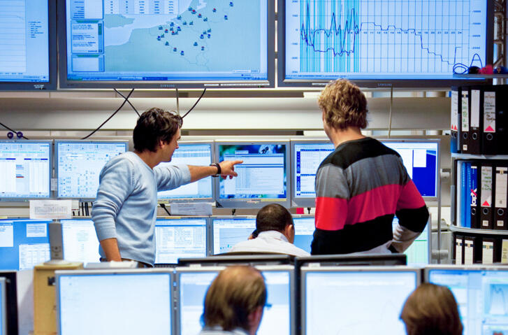 Mitarbeiter auf dem Trading Floor