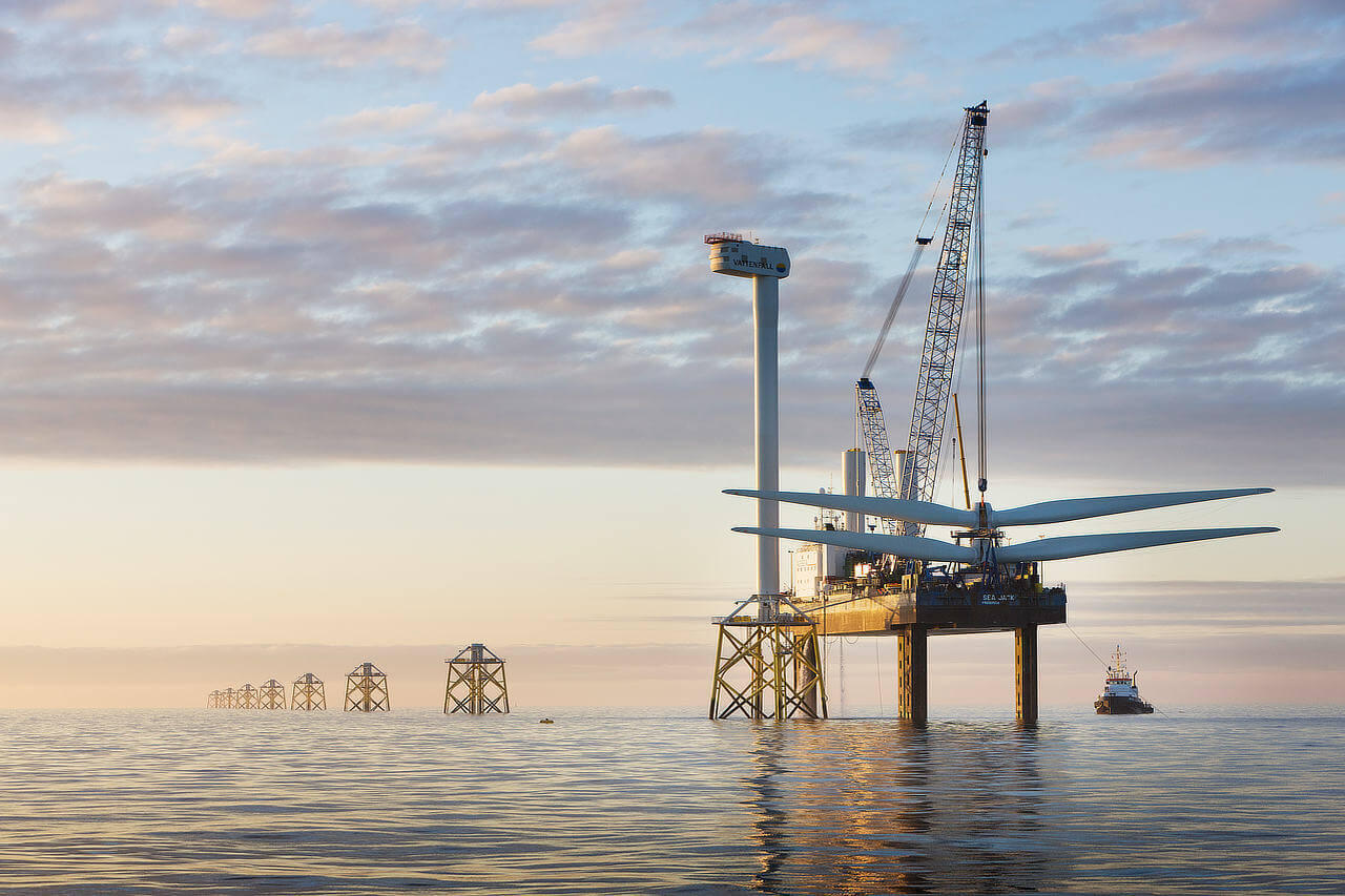 Offshore-Windpark im Meer