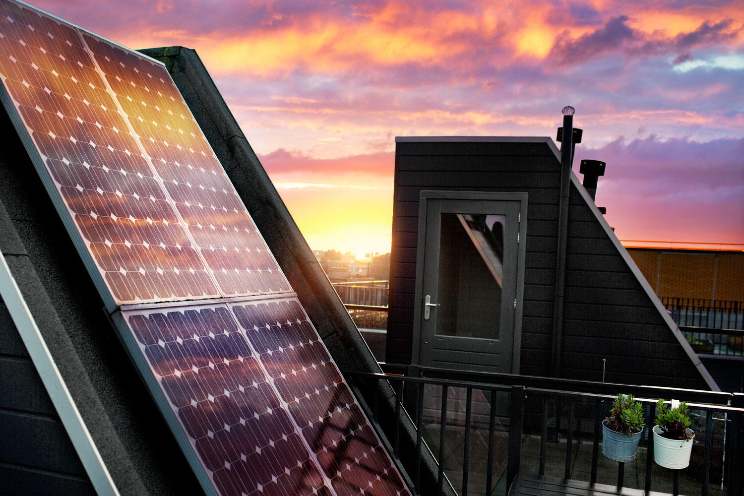 Solarpanele auf Hausdach