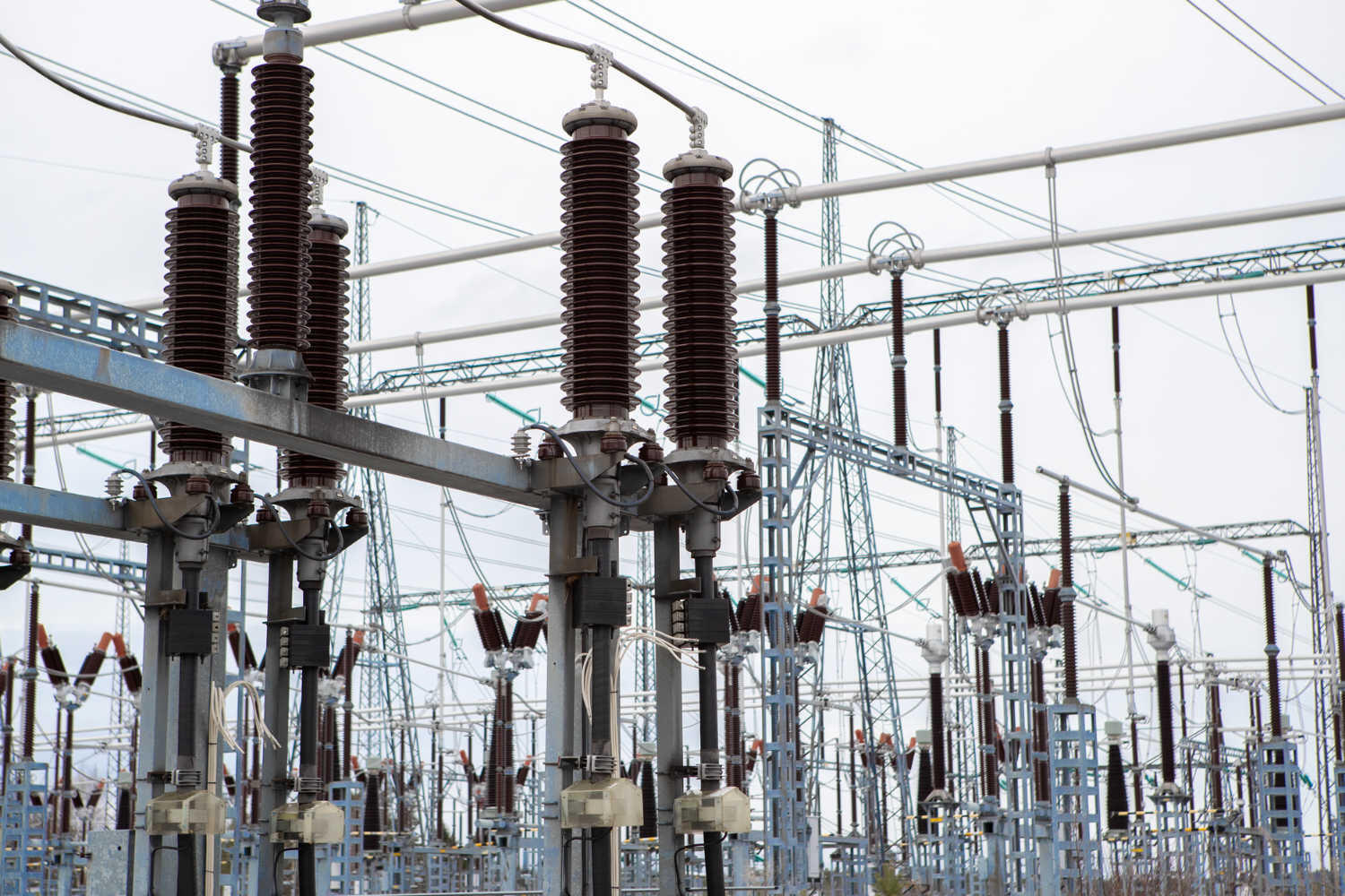 Elektrizitätswerk in einer Nahaufnahme.